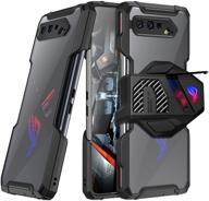 📱 fanbiya armor case for asus rog phone 5 - tpu rugged protective cover with clear back, compatible with aerocooler and air trigger (case only) logo