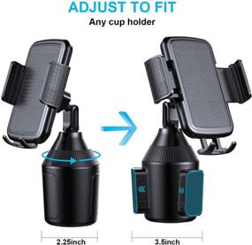 img 2 attached to 📱 Cup Holder Phone Mount for Car: Universal Adjustable Car Mount for Galaxy Note 10/Note 10 Plus/Note 9/Note 8/S8/S9/S10e/S10/S10 Plus/iPhone Xs Max/Xr/Xs/7/6 Plus