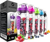 🍹 sharpro 32 oz. infuser water bottles - enjoy fresh and flavored hydration with full length infusion rod, flip top lid, and dual hand grips логотип