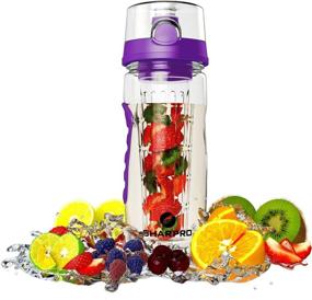 img 3 attached to 🍹 Sharpro 32 oz. Infuser Water Bottles - Enjoy Fresh and Flavored Hydration with Full Length Infusion Rod, Flip Top Lid, and Dual Hand Grips