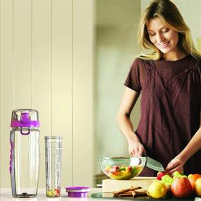 img 2 attached to 🍹 Sharpro 32 oz. Infuser Water Bottles - Enjoy Fresh and Flavored Hydration with Full Length Infusion Rod, Flip Top Lid, and Dual Hand Grips