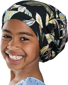 img 3 attached to 🎀 Satin Lined Slouchy Beanie Cap for Girls with High-Quality Elastic Band