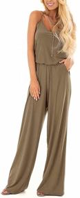 img 3 attached to Lacozy Women's Sleeveless Spaghetti Strap Jumpsuit 👗 with Wide Leg Pants - Casual and Comfortable