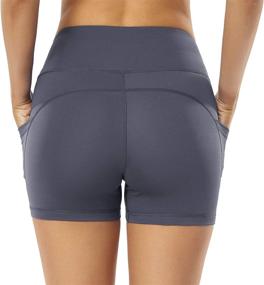 img 2 attached to 🩲 kenlcad High Waist Compression Shorts for Women - Running, Yoga, Workout Pants with 4", 5", and 8" Inseam Options