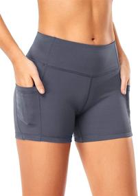 img 1 attached to 🩲 kenlcad High Waist Compression Shorts for Women - Running, Yoga, Workout Pants with 4", 5", and 8" Inseam Options