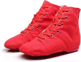 img 3 attached to YOYODANCE Soho Canvas Lace-up Dance Shoes: Black Red Jazz Dancing Boots for Men & Women - Perfect for Practice