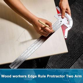 img 1 attached to Craftsman's Corner: Woodworkers Protractor 🔨 – Versatile Adjustable Stationery for Precise Woodworking