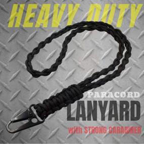 img 3 attached to 🔑 Exoticdream Heavy Duty Paracord Lanyard Keychain: Military Grade, Waterproof Holder with Whistles, Cellphone & Badge Clip - Outdoor Survival Gear for Men (Black)