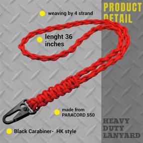 img 2 attached to 🔑 Exoticdream Heavy Duty Paracord Lanyard Keychain: Military Grade, Waterproof Holder with Whistles, Cellphone & Badge Clip - Outdoor Survival Gear for Men (Black)