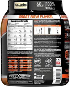 img 1 attached to Gluten-Free Vanilla Creme Flavored Body Fortress Super Advanced Isolate Protein Powder, 1.5 Lb