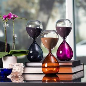 img 2 attached to ⏳ Bey-Berk Handblown Hourglass Sand Timer for Home Office Decor, Housewarming Gift, Art Deco Design, 60 Minute Duration