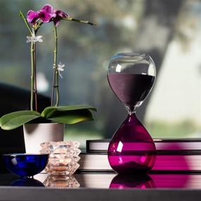 img 3 attached to ⏳ Bey-Berk Handblown Hourglass Sand Timer for Home Office Decor, Housewarming Gift, Art Deco Design, 60 Minute Duration