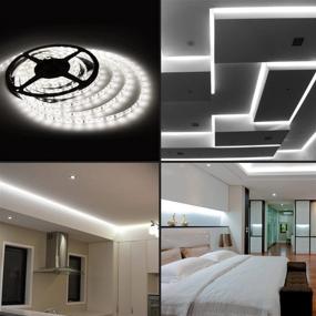 img 1 attached to 🔦 XINKAITE Battery-Powered LED Strip Lights, 6.6Ft/2M Length with 120 Units of 3528 LEDs, Water-Resistant IP65 LED Tape Light, Ideal for Camping, Room, Indoor & Outdoor Use (White)