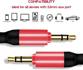 img 1 attached to 🎧 EVISTR Audio AUX Cable - Premium 4FT 2Pack 3.5mm Male to Male Stereo Auxiliary Cord with Gold Plated Jack - Ideal for Headphones, MP3 Player, Speaker, Cell Phones, Home Car Sound System, any 3.5mm Aux Port