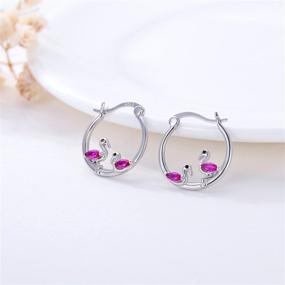 img 3 attached to 👑 Chic Flamingo Earrings: Hypoallergenic & Sterling Silver for Sensitive Girls' Jewelry