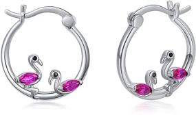 img 4 attached to 👑 Chic Flamingo Earrings: Hypoallergenic & Sterling Silver for Sensitive Girls' Jewelry