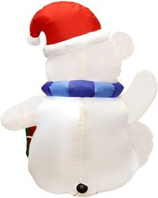 img 1 attached to Joiedomi 4ft Christmas Self Inflatable Polar Bear: LED Light Up Giant Blow Up Yard Decoration for Xmas - Indoor/Outdoor Party Favor Supplies & Garden Décor