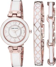 img 4 attached to 💎 Sparkle in Style: Anne Klein Women's Premium Crystal Accented Bangle Watch and Bracelet Set