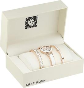 img 3 attached to 💎 Sparkle in Style: Anne Klein Women's Premium Crystal Accented Bangle Watch and Bracelet Set