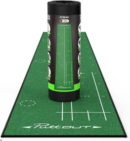 img 4 attached to PuttOut Large Golf Putting Mat: A 144.5 inches x 26.4 inches Putting Delight!