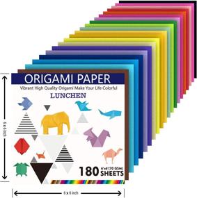 img 3 attached to Vibrant Origami Paper Set with 180 Double-Sided Sheets for Kids Crafts - 20 Vivid Colors, Spring Scissor Included!