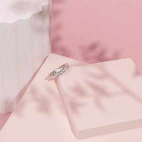 img 1 attached to 💍 PAVOI кольца, покрытые 14-каратным золотом, с кубическим цирконием - кольцо "Любовь" для женщин, 3 мм, принцесса, стопка золотых колец для женщин.