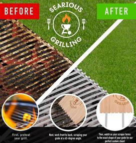 img 2 attached to Searious Grilling Wood Grill Scraper Tool with Bottle Opener – Safe, Eco-Friendly BBQ Grill Brush Alternative – Cleaner, Wooden Tongs & Storage Bag Set