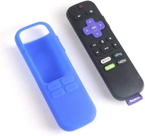 img 3 attached to SIKAI Silicone Cover For Roku Streaming Stick Remote Shockproof Protective Case For Roku Streaming Stick Plus 3800R / 3810R Enhanced Voice Remote Anti-Lost With Remote Loop (Blue)