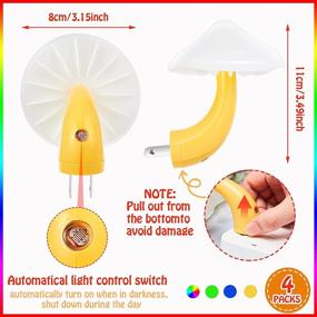 img 3 attached to 4 Pieces LED Night Light Plug In Lamp Mushroom Night Light Mini Pretty Mushroom-Shaped Night Lights For Adults Kids Night Light For Thanksgiving Christmas (Mix Light With White Cover)