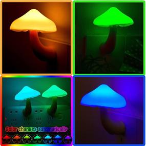 img 2 attached to 4 Pieces LED Night Light Plug In Lamp Mushroom Night Light Mini Pretty Mushroom-Shaped Night Lights For Adults Kids Night Light For Thanksgiving Christmas (Mix Light With White Cover)