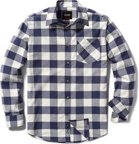 img 4 attached to 👔 CQR Men's Flannel Sleeve Button Up: Brushed Clothing and Shirts for Stylish Comfort