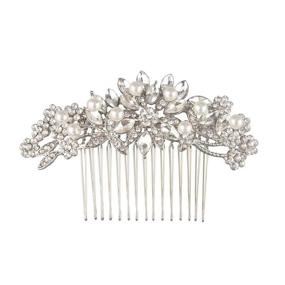 img 4 attached to 💎 Fairy Moda Vintage Bridal Hair Comb: Stunning Silver Crystal Hair Pieces for Weddings - Perfect Bridesmaids Gifts