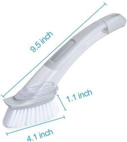 img 2 attached to 🧼 Dish Brush with Built-In Soap Dispenser: Perfect for Cleaning Dishes, Pots, Pans, and Kitchen Sinks