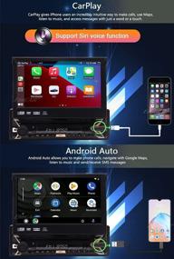img 3 attached to Улучшенная автомагнитола Android Auto: сенсорный экран однодиновый, DVD-плеер Carplay с GPS-навигацией, Bluetooth, Wi-Fi и Mirrorlink - 7-дюймовый встроенный головной блок автомобильного радио