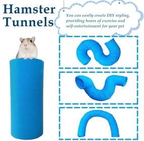 img 1 attached to 🐹 PINVNBY Hamster Fun Tunnels Pet Mouse Plastic Tube Toys Small Animal Foldable Exercising Training Hideout Tunnels for Guinea Pigs, Gerbils, Rats, Mice, Ferrets and Other Small Animals - 2 PCS Blue