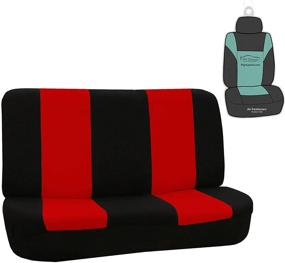 img 4 attached to 🚗 FH Group FB050R010 Universal Red/Black Bench Seat Cover with Gift - Fits Most Cars, Trucks, SUVs, Vans