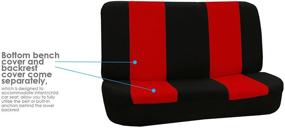 img 2 attached to 🚗 FH Group FB050R010 Universal Red/Black Bench Seat Cover with Gift - Fits Most Cars, Trucks, SUVs, Vans