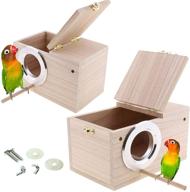 🐦 hamiledyi parakeet nest box: premium wood breeding box for budgies, lovebirds, and parrots - set of 2 логотип