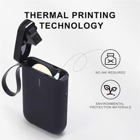 img 2 attached to 🖨️ NIIMBOT D11 Portable Rechargeable Thermal Label Printer - Wireless Connect, Compatible with All Cellphone Systems, Includes 1 Colorful Roll for School, Office, and Home Organization - Black