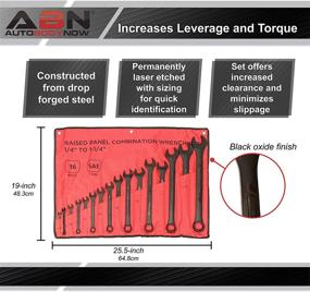img 1 attached to 🔧 Набор комбинированных ключей с увеличенным рукоятками, 16 шт., с рулоном для ключей - набор черных гаечных ключей ABN