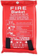 🔥 chemical-free, mess-free large fire extinguisher blanket. convenient storage & easy-to-use fire extinguisher logo