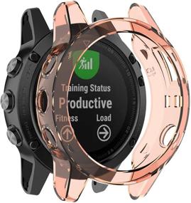 img 4 attached to Яркий оранжевый силиконовый чехол для умных часов Garmin Fenix 5 Plus - надежная защита и стильное покрытие