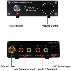 img 3 attached to 🎵 Dilvpoetry Phono Box MM Phono Preamp Preamplifier Amp HiFi Turntable Amplifier - Enhanced Audio Experience in Black