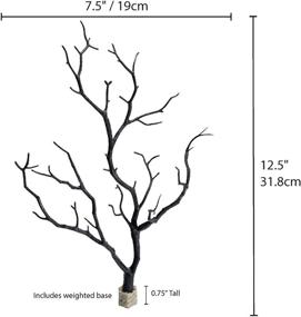 img 2 attached to 🌿 12.5'' Tall Black Manzanita Branches Molded Aquarium Decor Set with Weighted Stone Base - Natural, Lifelike Non-Toxic Plastic Fish Tank Decoration, Pack of 3