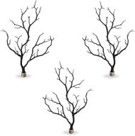 🌿 12.5'' tall black manzanita branches molded aquarium decor set with weighted stone base - natural, lifelike non-toxic plastic fish tank decoration, pack of 3 logo