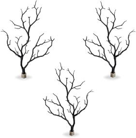 img 3 attached to 🌿 12.5'' Tall Black Manzanita Branches Molded Aquarium Decor Set with Weighted Stone Base - Natural, Lifelike Non-Toxic Plastic Fish Tank Decoration, Pack of 3