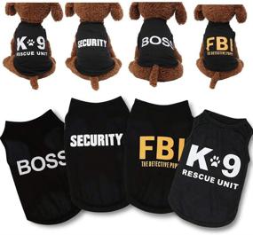 img 4 attached to 🐾 Yikeyo 4 Pack Puppy Clothes: Stylish and Lightweight Summer Shirt for Small Dog Boy – Perfect Outfit for Chihuahuas, Yorkies, and Male Pets – Black Security Vest Design – Funny and Fashionable Cat Clothing – Shop Now!