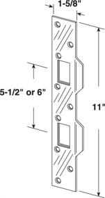 img 1 attached to Prime Line Door Strike - Defender Security U 10385 - Ideal for 5-1/2 in 🚪 and 6 in Hole Spacing's on Dead Latch and Deadbolt - Steel with Satin Nickel Finish