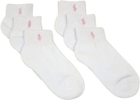 img 1 attached to Polo Ralph Lauren Gripper Socks for Girls - 6 Pairs, Infant to Big Kid Sizes