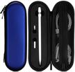 titacute compatible with apple pencil 2 carrying case hard eva pencil case foam dual zipper shockproof protective ipencil case holder for ipad pro apple pen tip cap charger adapter 2nd gen blue logo
